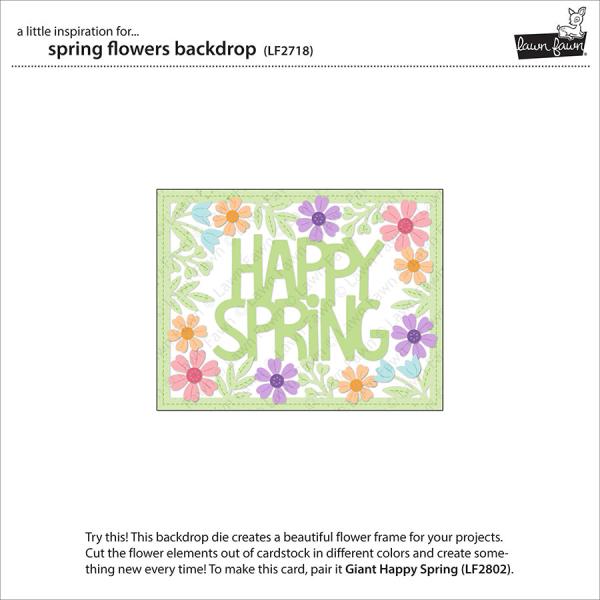 Lawn Fawn Craft Dies - Spring Flowers Backdrop