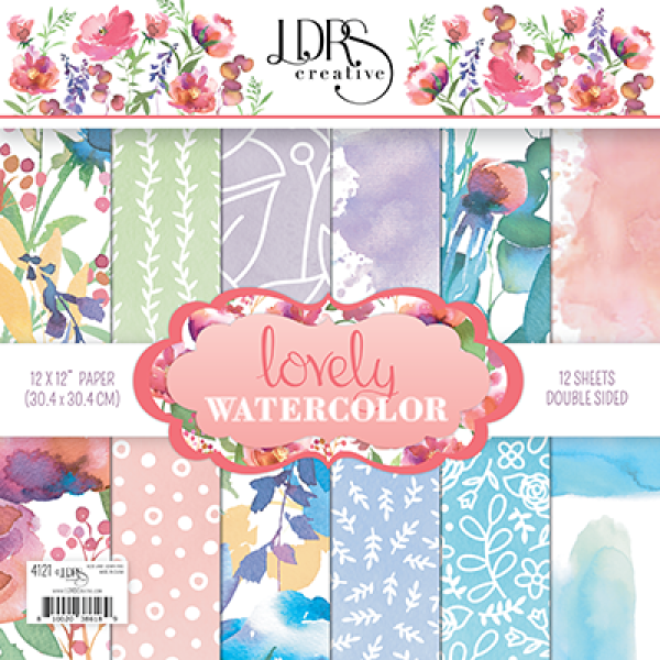 LDRS-Creative  Lovely Watercolor 12x12 Inch Paper Pack (LDRS4121) Paper Pack 12x12