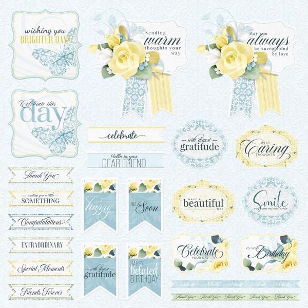 Crafters Companion -Kindly Thoughts - 12" Paper Pack