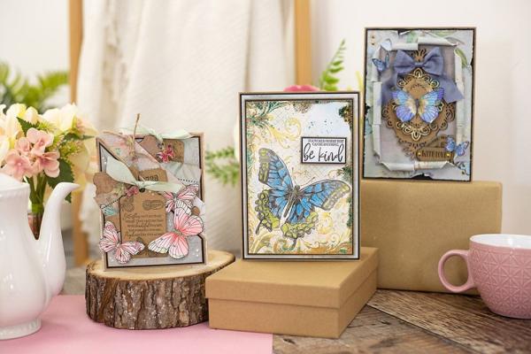 Crafters Companion -Vintage Butterflies A4 Luxury Pearlescent Card Pac -  Paper Pack