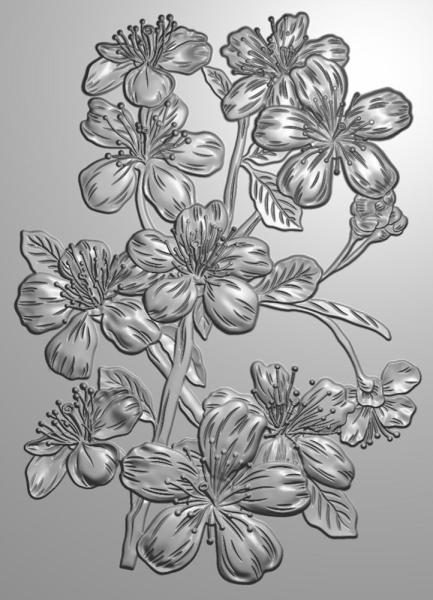 Gemini Cherry Blossom 3D Embossing Folder - Prägeschablone 3D - Kirschblütten