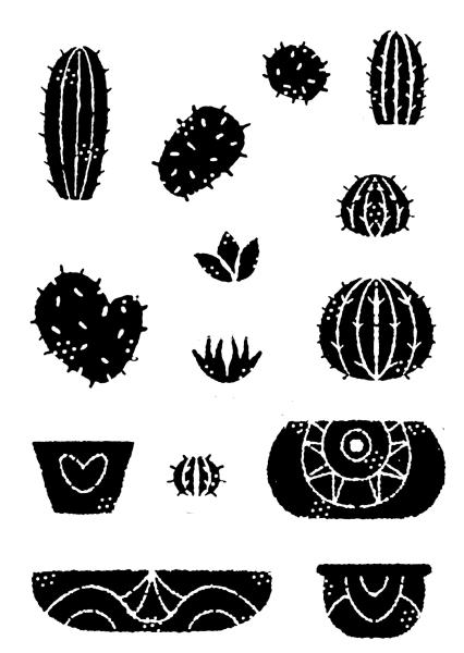 Woodware Build A Cactus   Clear Stamps - Stempel 