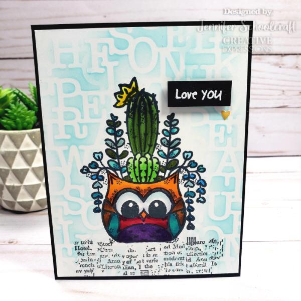 Woodware Owl Planter   Clear Stamps - Stempel 