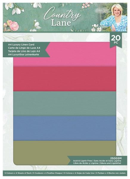 Crafters Companion - Country Lane A4 Luxury Linen Cardstock Pack  -  Paper Pack