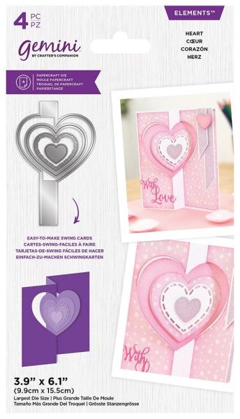 Gemini Swing Card Heart Elements Dies  - Stanze - Herz