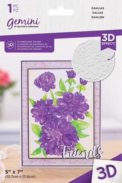 Gemini Dahlias 3D Embossing Folder - Prägeschablone 3D - 