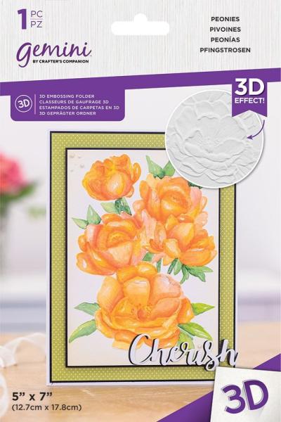 Gemini Peonies 3D Embossing Folder - Prägeschablone 3D - 