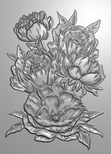 Gemini Peonies 3D Embossing Folder - Prägeschablone 3D - 