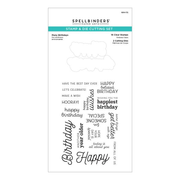 Spellbinders Stempel & Stanzset "Many Birthdays Clear Stamp & Die Set"