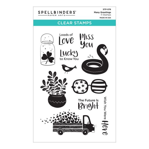 Spellbinders Stempelset "Many Greetings"