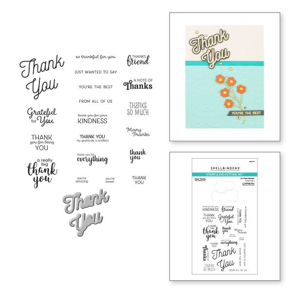 Spellbinders Stempel & Stanzset "Many Thanks Clear Stamp & Die Set"