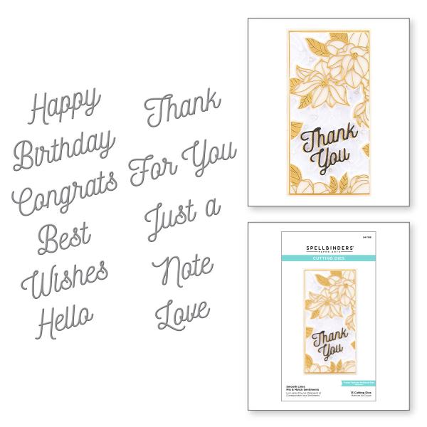 Spellbinders Die "Smooth Lines Mix & Match Sentiments" Stanzschablone