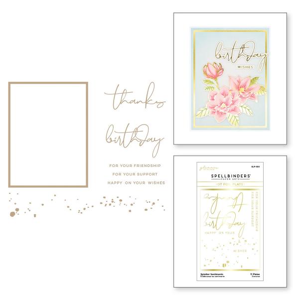 Spellbinders Hot Foil Splatter Sentiments Glimmer Hot Foil Plate