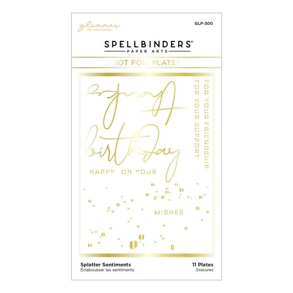 Spellbinders Hot Foil Splatter Sentiments Glimmer Hot Foil Plate