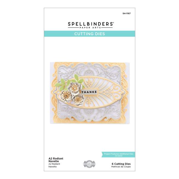 Spellbinders Die "A2 Radiant Navette Etched" Stanzschablone