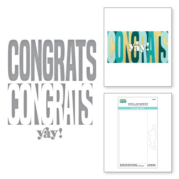 Spellbinders Die "Be Bold Color Block Congrats " Stanzschablone