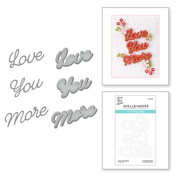 Spellbinders Die "Love You More Etched" Stanzschablone