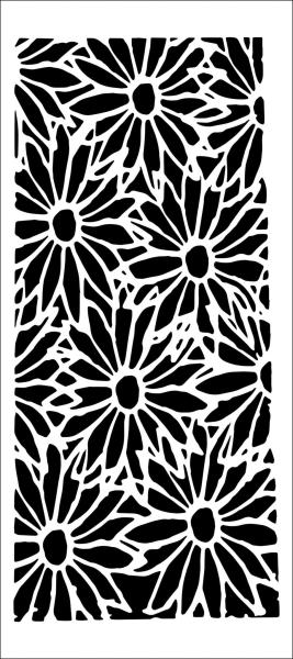 The Crafters Workshop Daisy Spread   Slimline Stencil - Schablone 4x9"