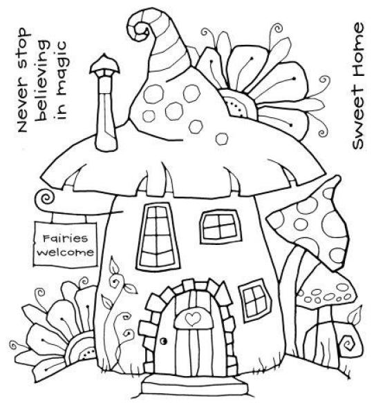 Woodware Fairy House   Clear Stamps - Stempel 