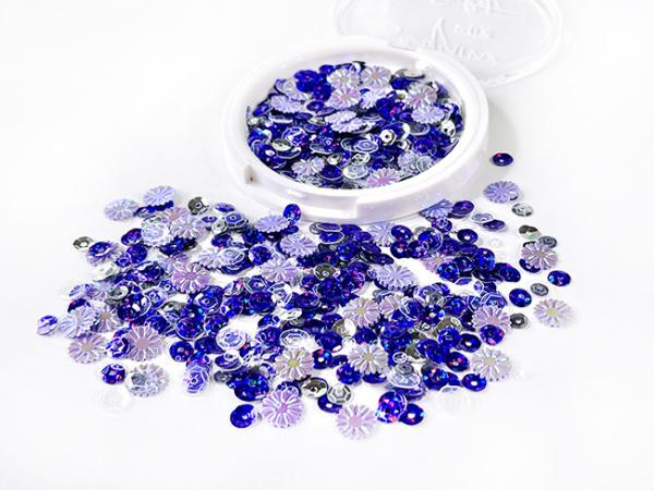 Picket Fence Studios Purple Bottlecap Flowers  Sequin Mix - Streuteile 