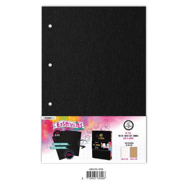 Studio Light -  Essentials re-fill for The artist size journal Black