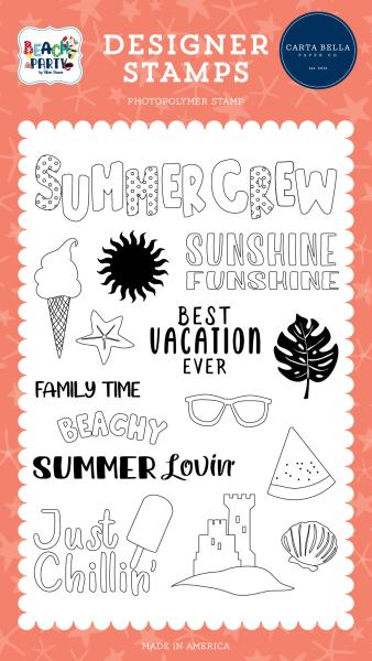 Carta Bella "Summer Crew" Stempelset - Clear Stamp-Set