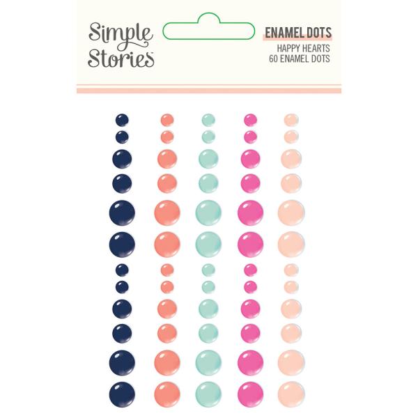 Simple Stories   Happy Hearts  Enamel Dots