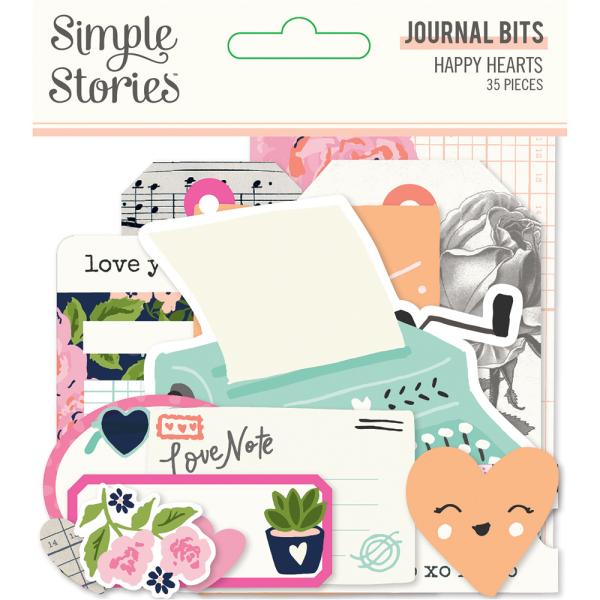 Simple Stories Die Cuts Cardstock  Happy Hearts Journal Bits