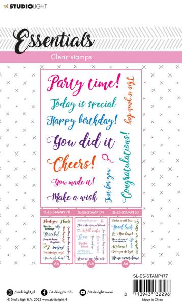 Studio Light - Clear Stamp io Light Sentiments/Wishes Party Clear Stamps (SL-ES-STAMP177)