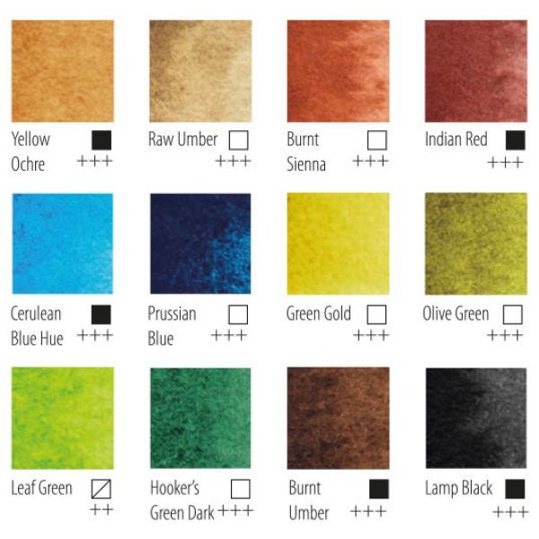 Vaessen Creative - Aquarellfarbe Natur 12 Farben