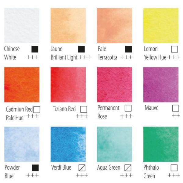 Vaessen Creative - Aquarellfarbe Pastelle 12 Farben