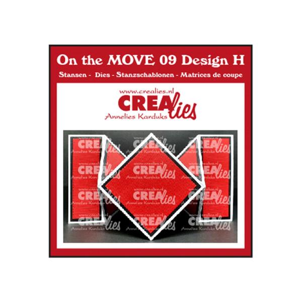 Crealies - On the Move stanzschablone Design H square folding card 