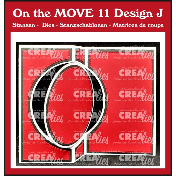 Crealies - On The Move Stanzschablone Design J Swingcard With Circle 