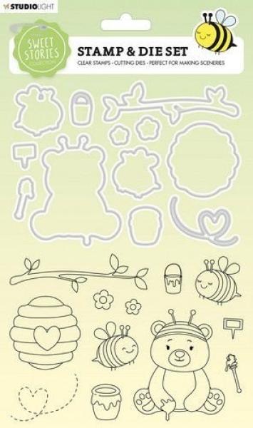 Studio Light -  Stempel mit Stanze Bear and Bees Stamp & Cutting Die (SL-SS-SCD37)