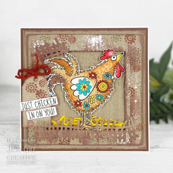 Woodware Fuzzie Friends Clara The Chicken   Clear Stamps - Stempel 