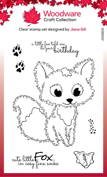 Woodware Fuzzie Friends Freddie Fox   Clear Stamps - Stempel 