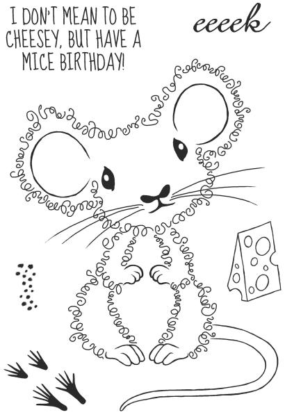 Woodware Fuzzie Friends Maisie The Mouse   Clear Stamps - Stempel 