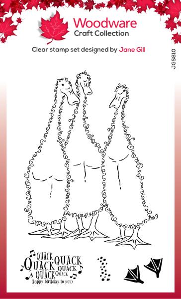 Woodware Fuzzie Friends Morris, James & Bill the Ducks   Clear Stamps - Stempel 