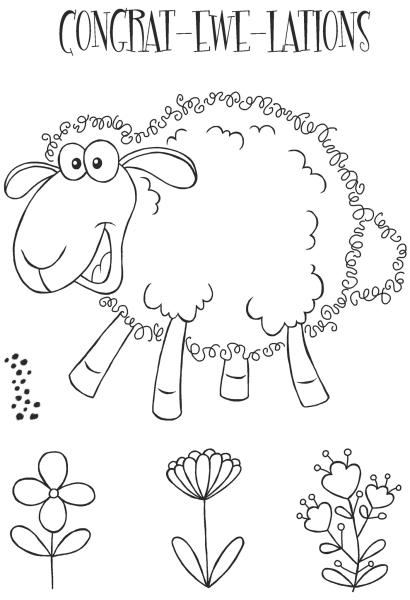 Woodware Fuzzie Friends Sadie The Sheep   Clear Stamps - Stempel 