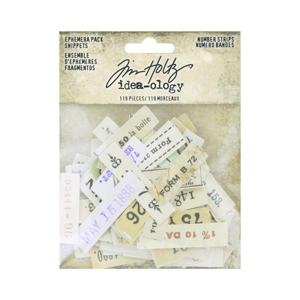 Tim Holtz - Idea Ology " Ephemera Snippets Number Strips" - Papier Dekoration