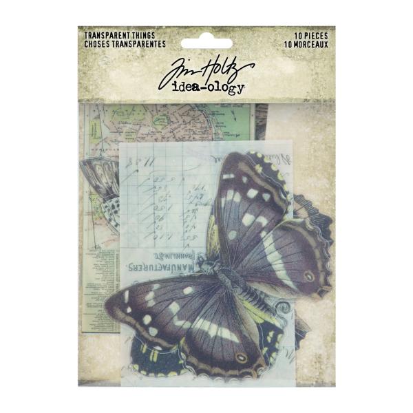 Tim Holtz - Idea Ology " Transparent Things" - Kunstoff Schmetterlinge und Elemente