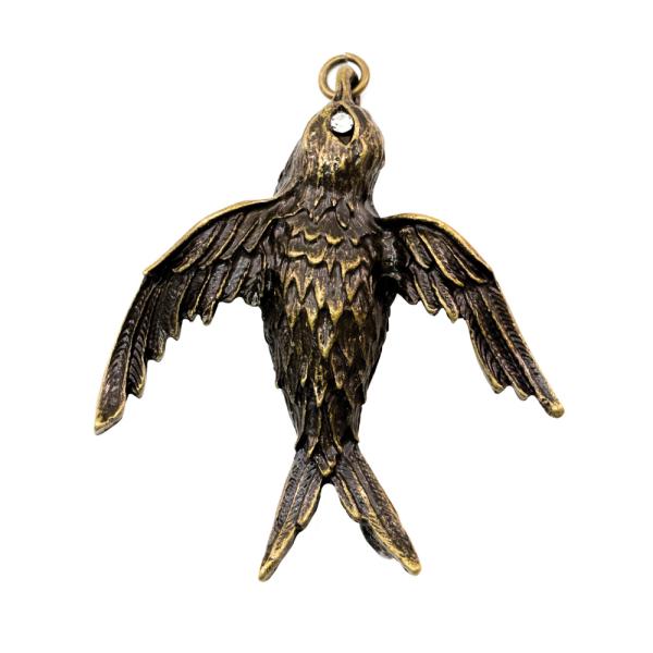 Tim Holtz - Idea Ology " Assemblage Pendant Bird" - Metall Charms Vogel mit Strass