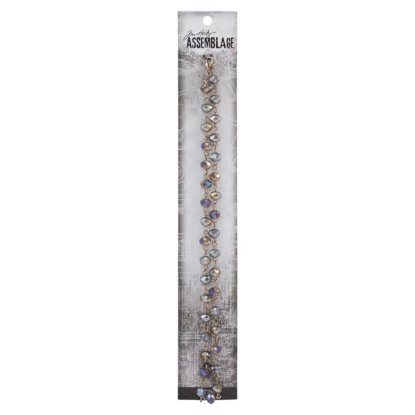 Tim Holtz - Idea Ology " Assemblage Chain 18 Inch Beaded Onyx Iridescent" - Kette Onyx