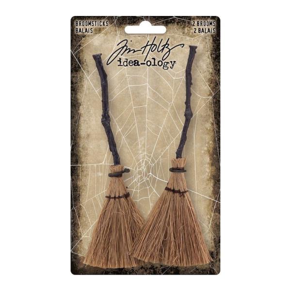 Tim Holtz - Idea Ology " Halloween Broomsticks" - Besen 