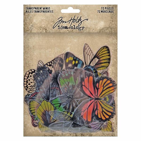 Tim Holtz - Idea Ology "Transparent Wings" - Kunstoff Schmetterlinge und Elemente