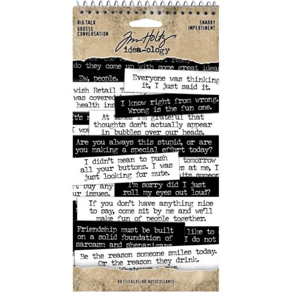 Tim Holtz - Idea Ology "Big Talk Snarky Stickers" - Aufkleber Sprüche