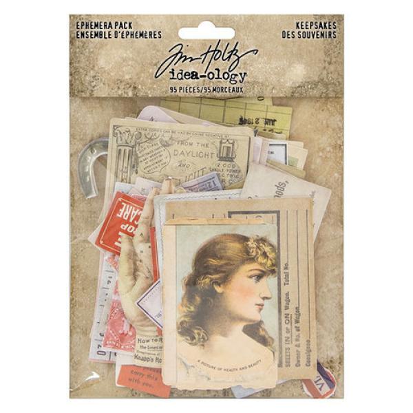 Tim Holtz - Idea Ology "Ephemera Pack Keepsakes" - Papier Dekoration