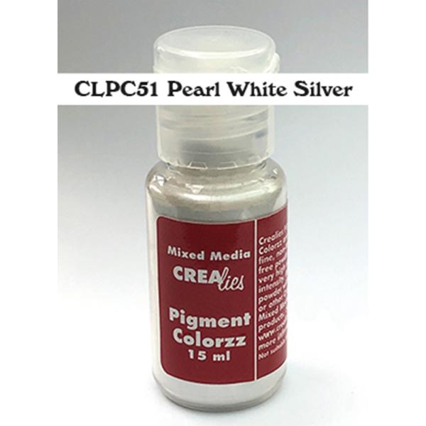 Crealies - Pigment Colorzz Perlenpuder Weiß-Silber - Pigmentpulver