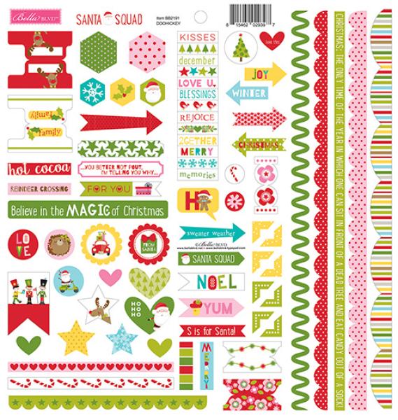 Bella BLVD Santa Squad Doohickey Cardstock Sticker 