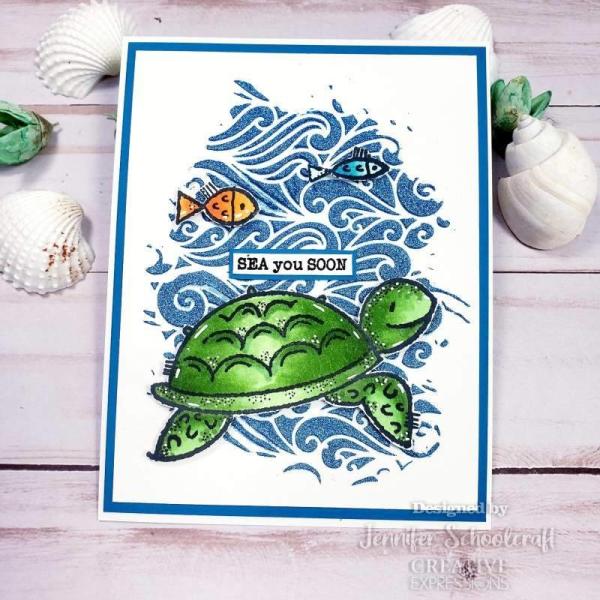 Woodware Sea Turtle   Clear Stamps - Stempel 